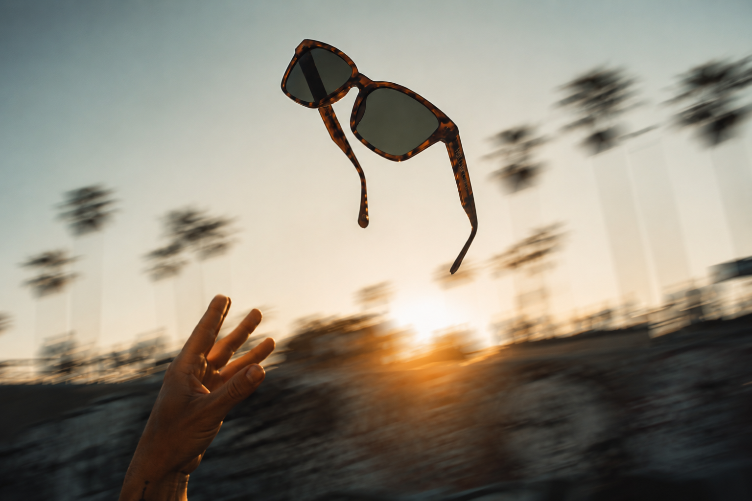 Golden Hour sunglasses lifestyle campaign